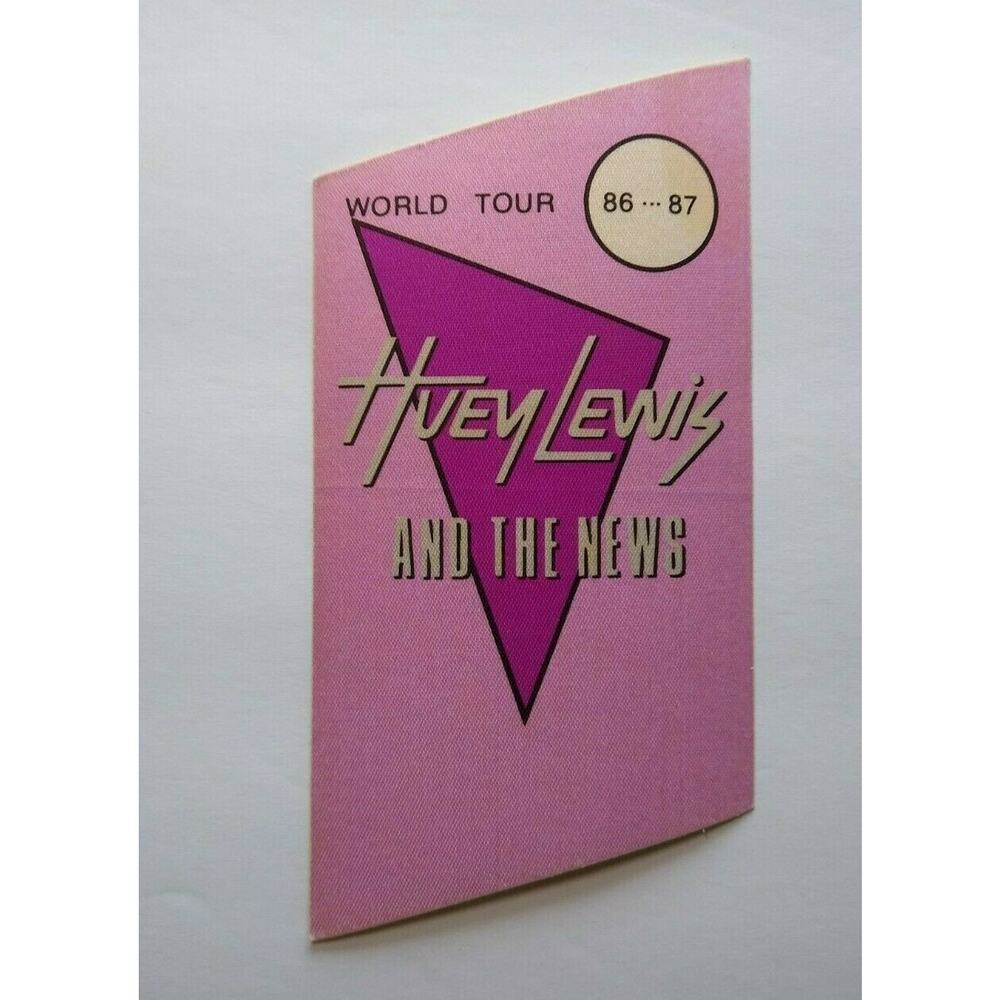 Huey Lewis And The News 1986 Backstage Pass Original Fore Concert Tour Purple